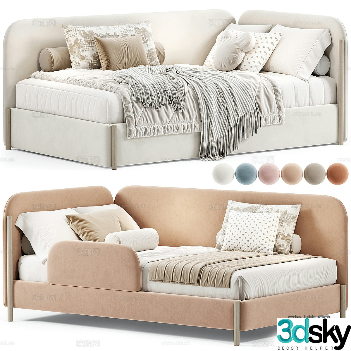 Modern Kejsi children’s bed 3d model