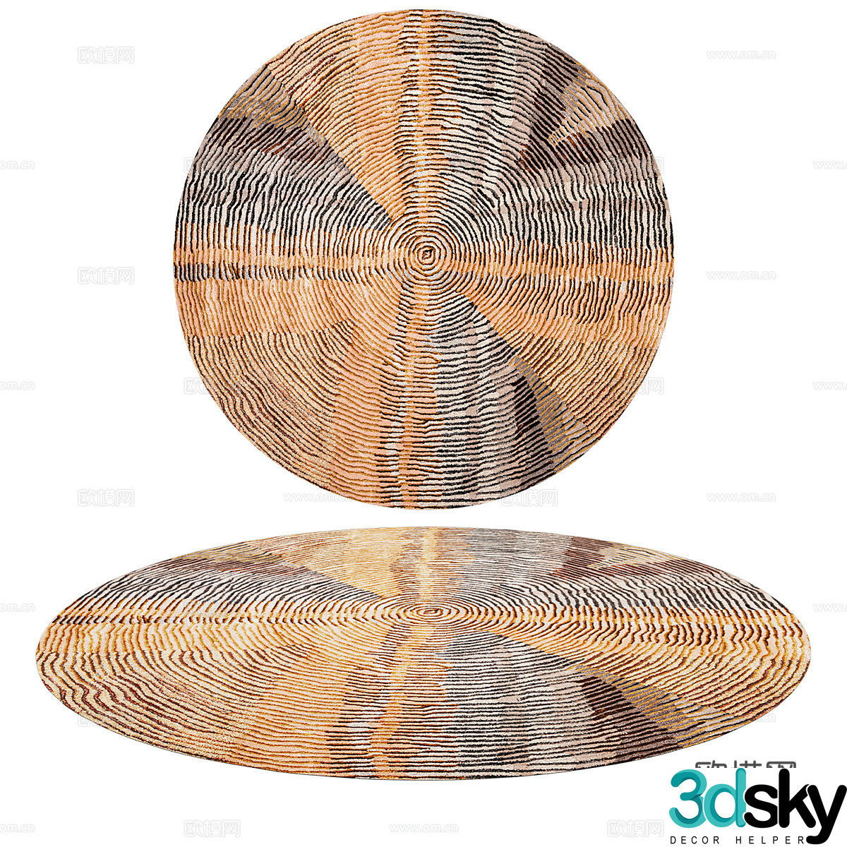 Modern simple round carpet carpet circular carpet decorative carpet modeling carpet 3d model