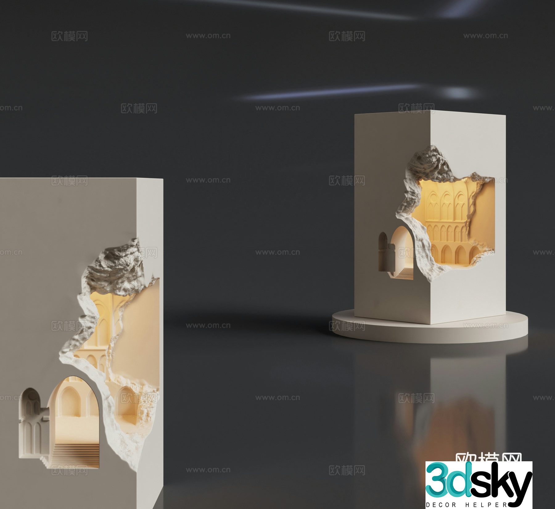 Modern gypsum wall lamp 3d model
