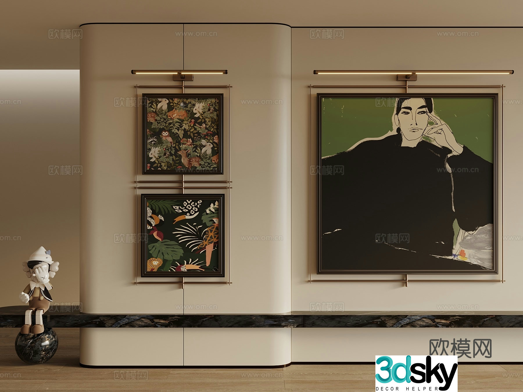French medieval hanging paintings decorative paintings hanging paintings picture frames living room hanging paintings 3D model