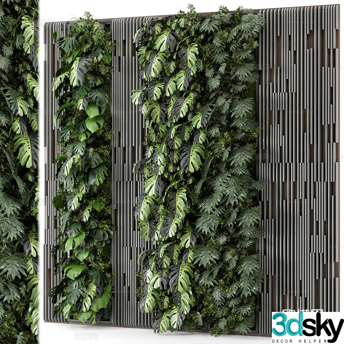 New Chinese style plant wall 3D model