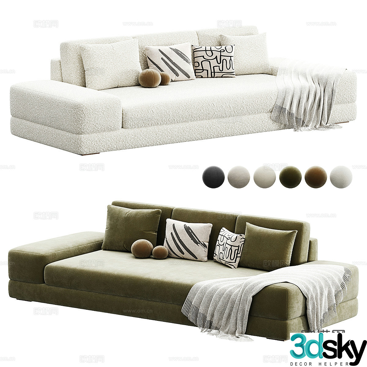 Modern Italian Silkban sofa 3d model