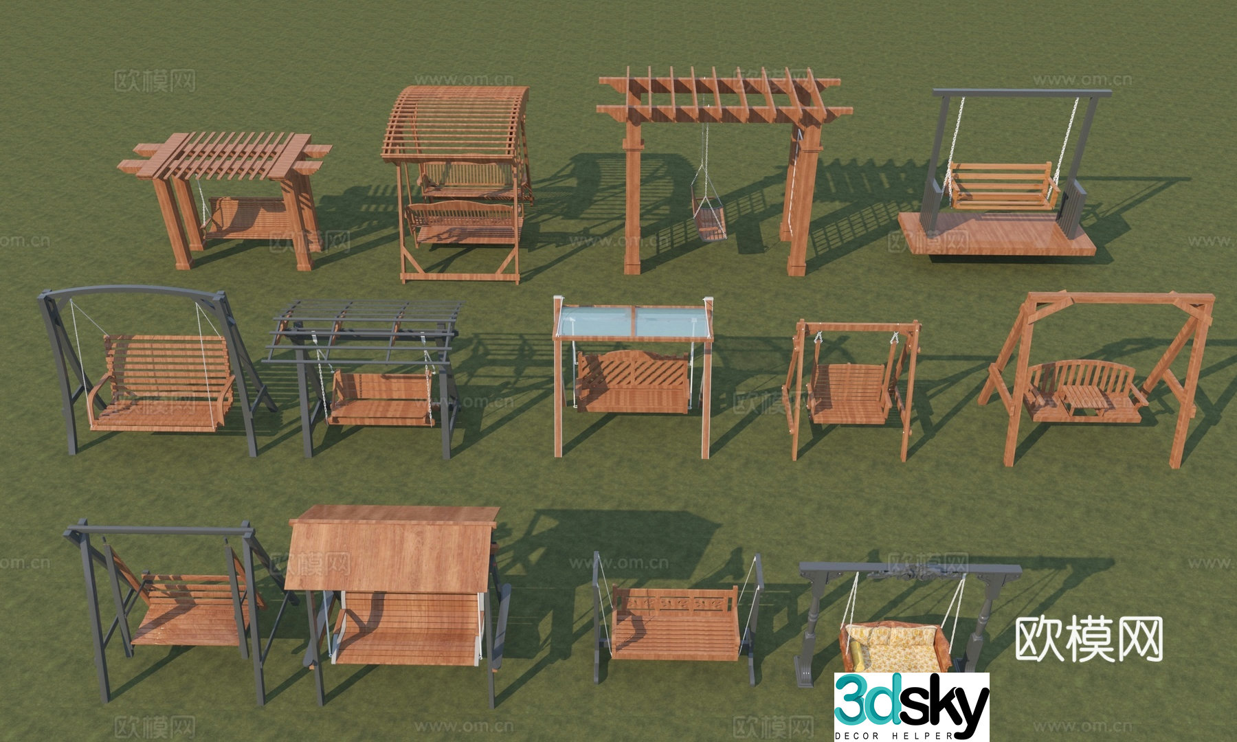 Modern swing chair 3d model