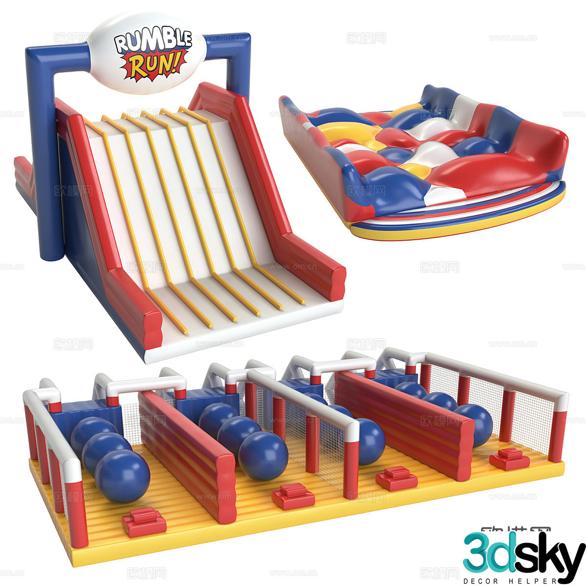 Miss Muddy Large Inflatable Trampoline 3D Model