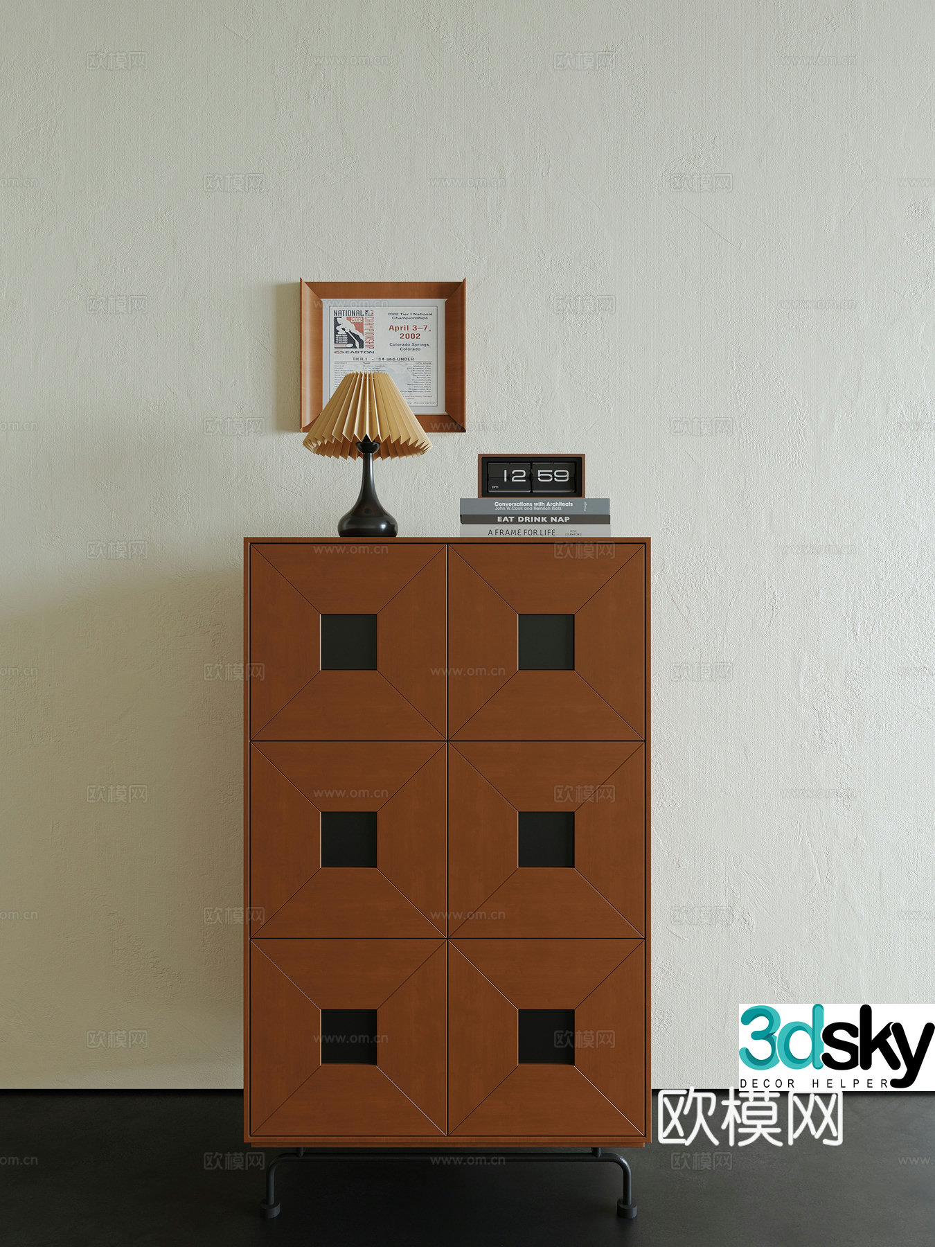 Middle-aged style chest of drawers 3D model