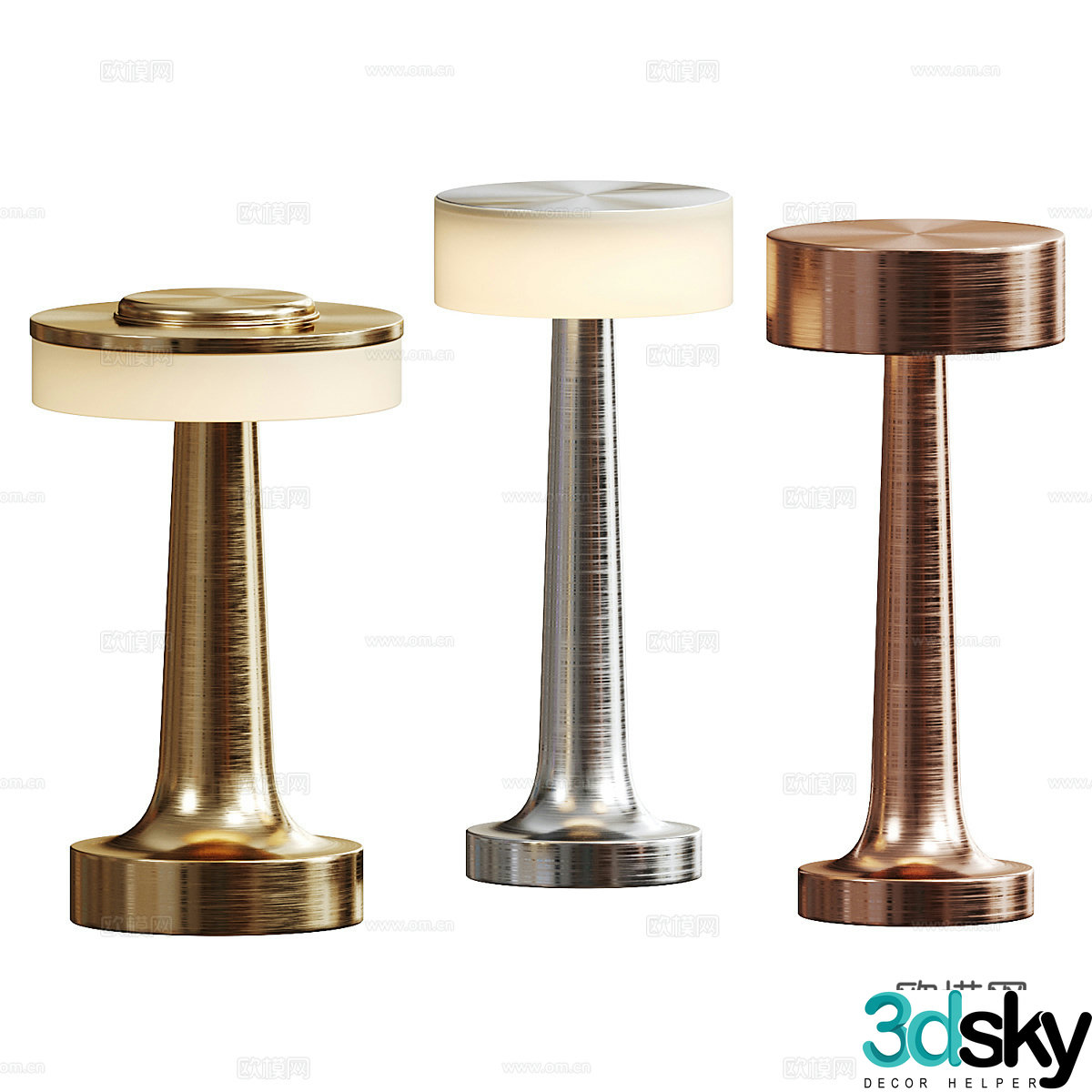 New Chinese light luxury Halo desk lamp 3D model