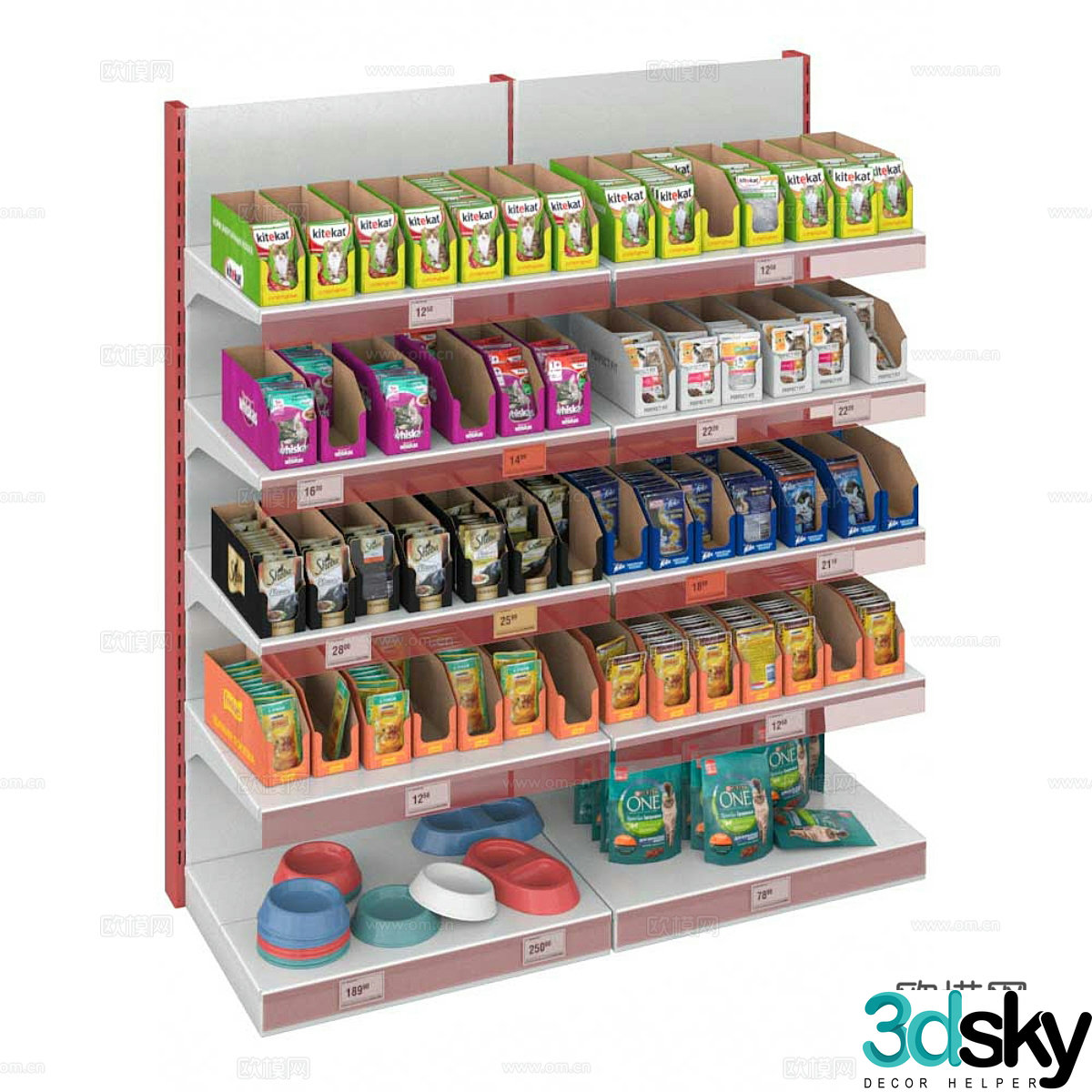 Cat food shelves 3d model