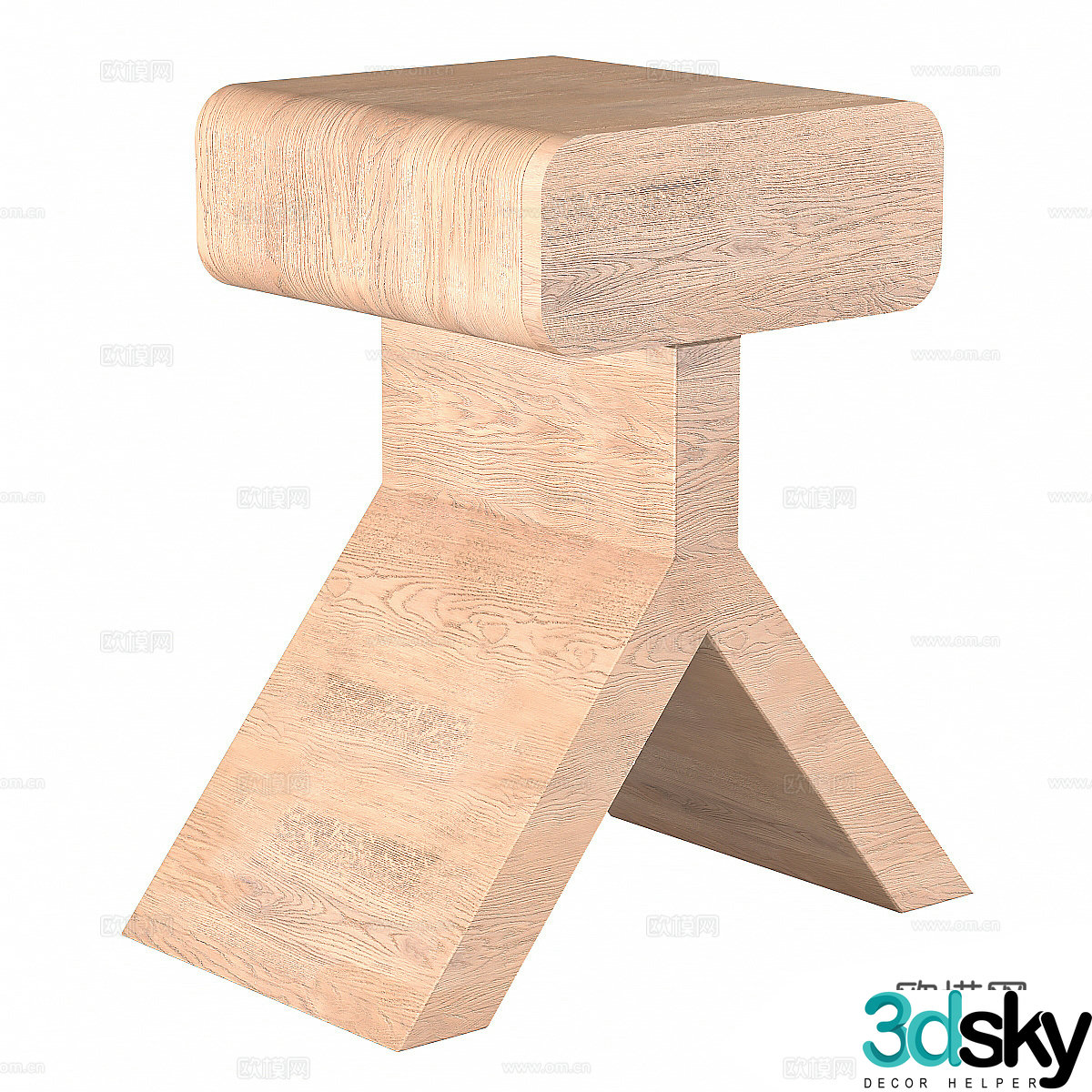 Nordic simple low stool low stool simple low stool restaurant low stool stool 3D model