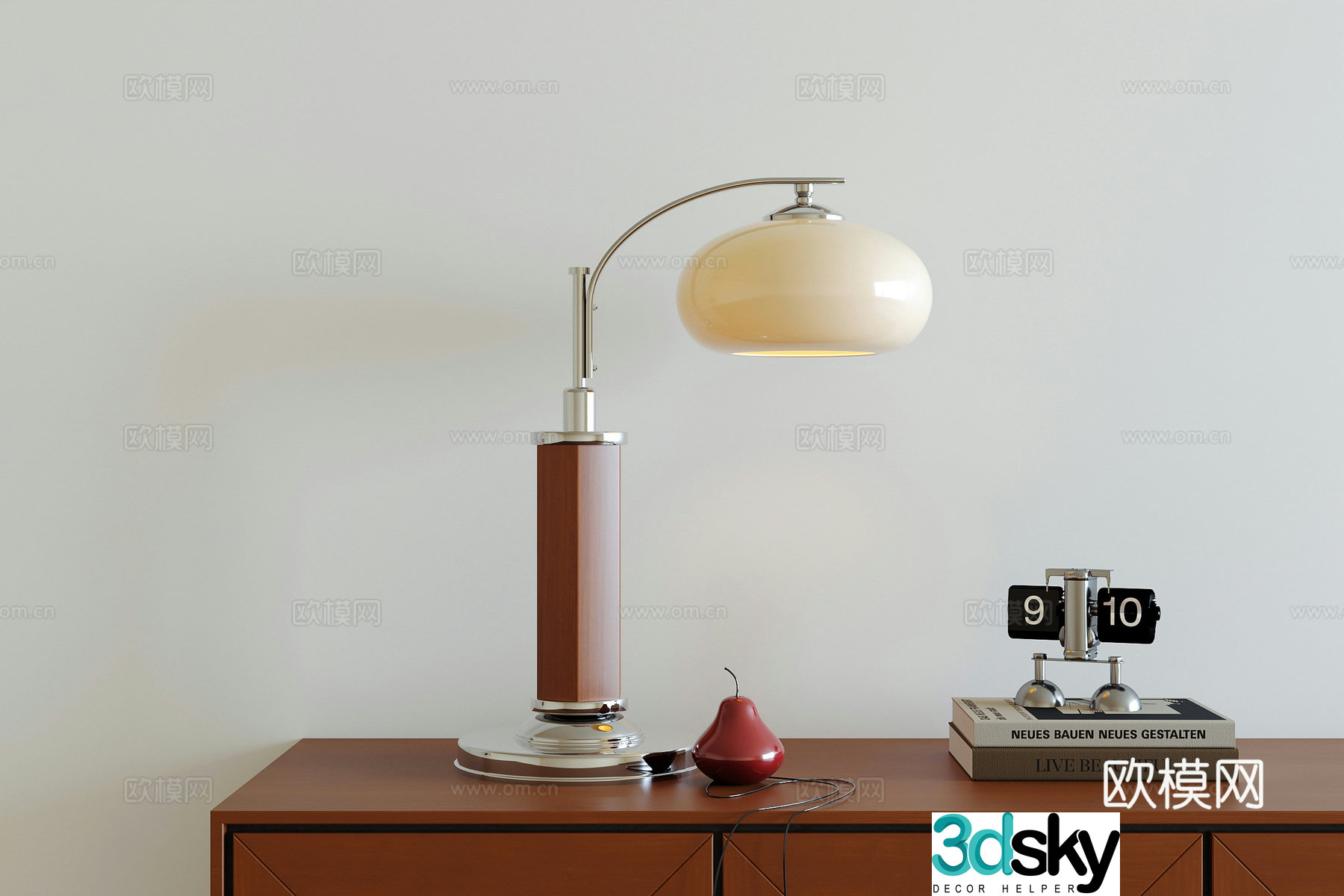 Modern medieval style table lamp 3d model