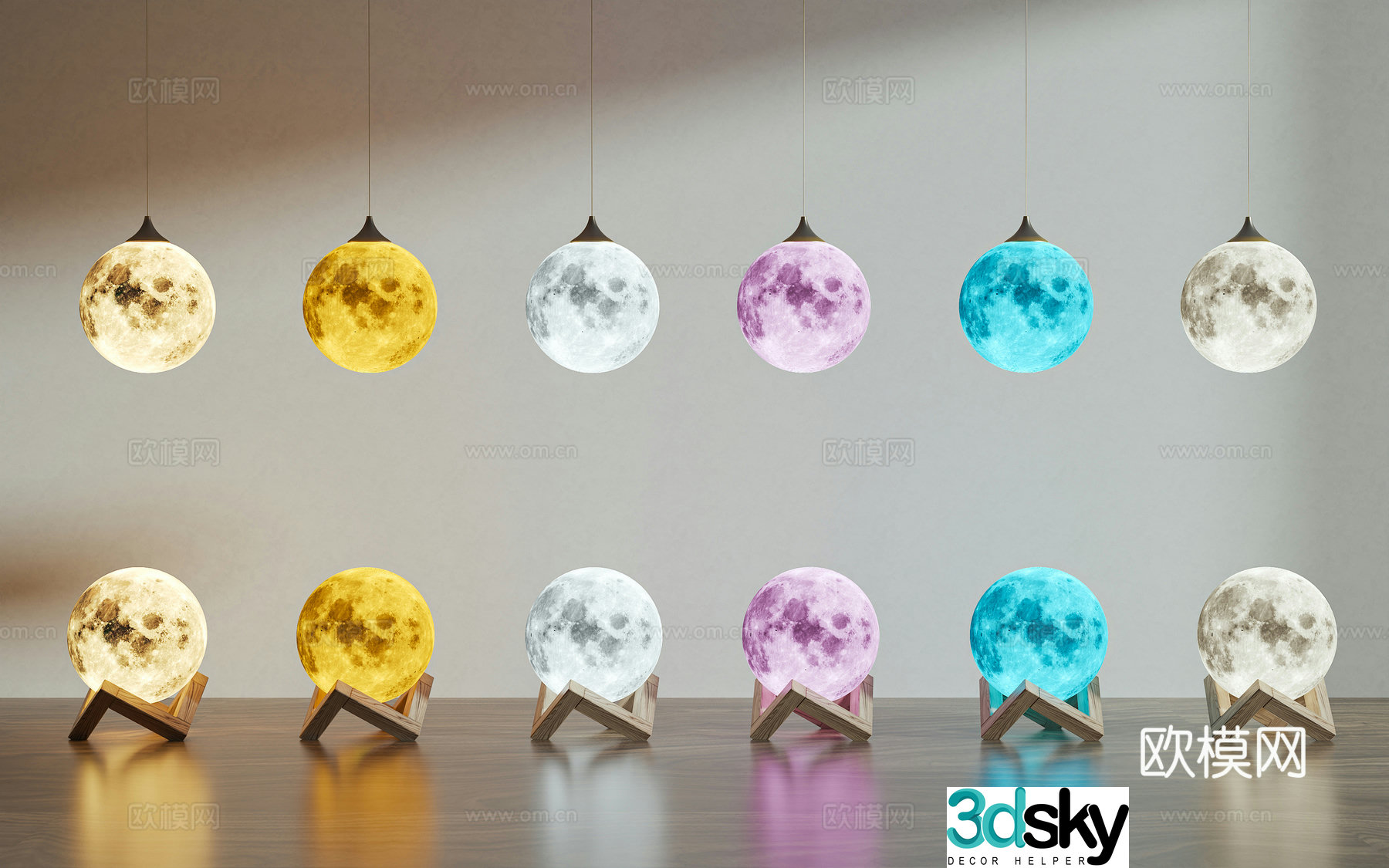 Modern moon chandelier planet lamp table lamp creative lamp moon table lamp 3d model