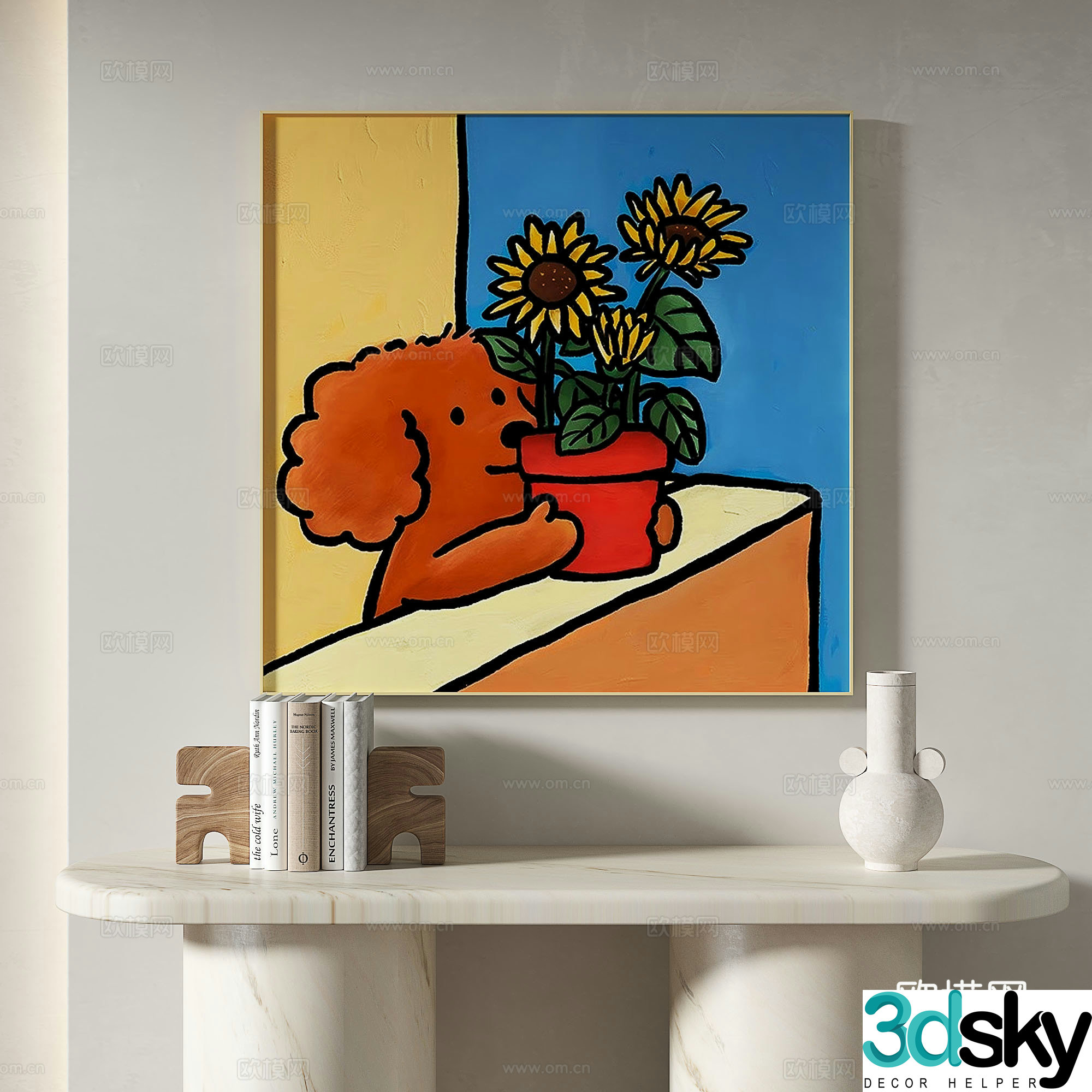 Modern simple decorative painting 3d model