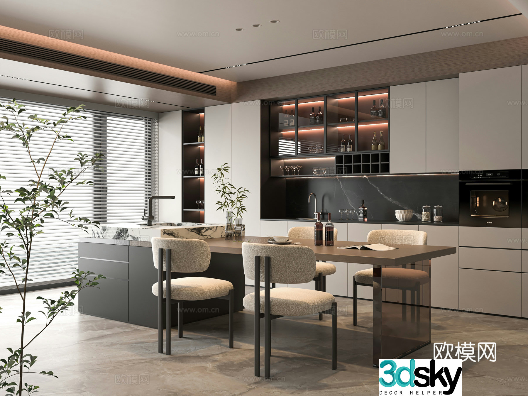 Modern restaurant 3d model
