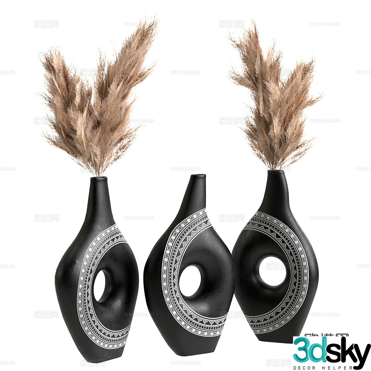 New Chinese vase flower art 3D model