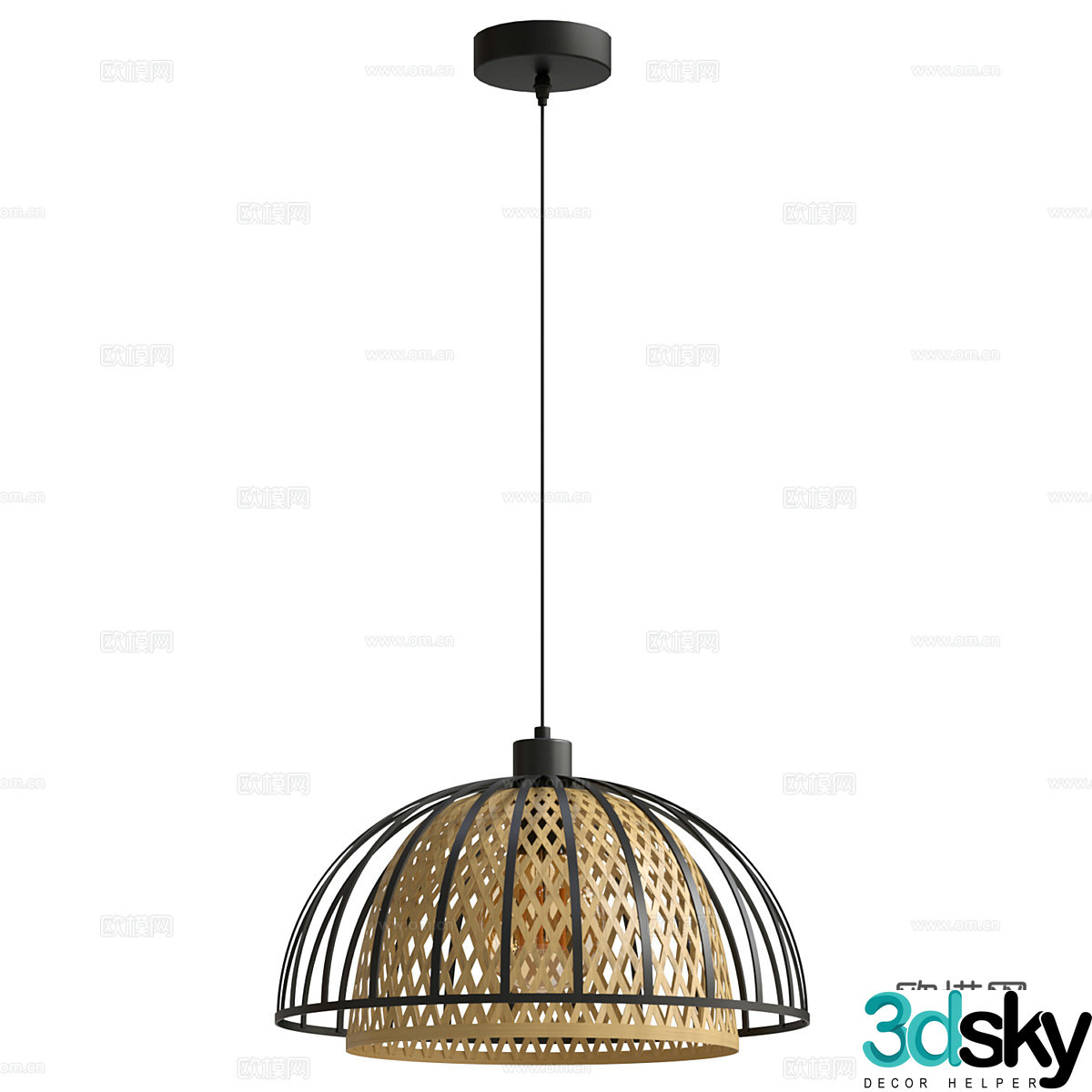 Nordic simple chandelier chandelier simple chandelier living room chandelier rattan chandelier 3d model