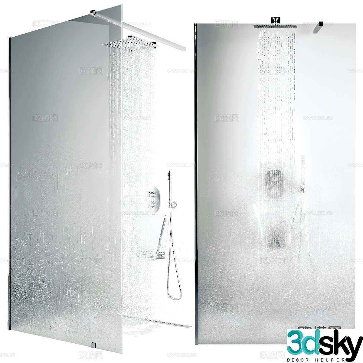Walk-in shower 3d model