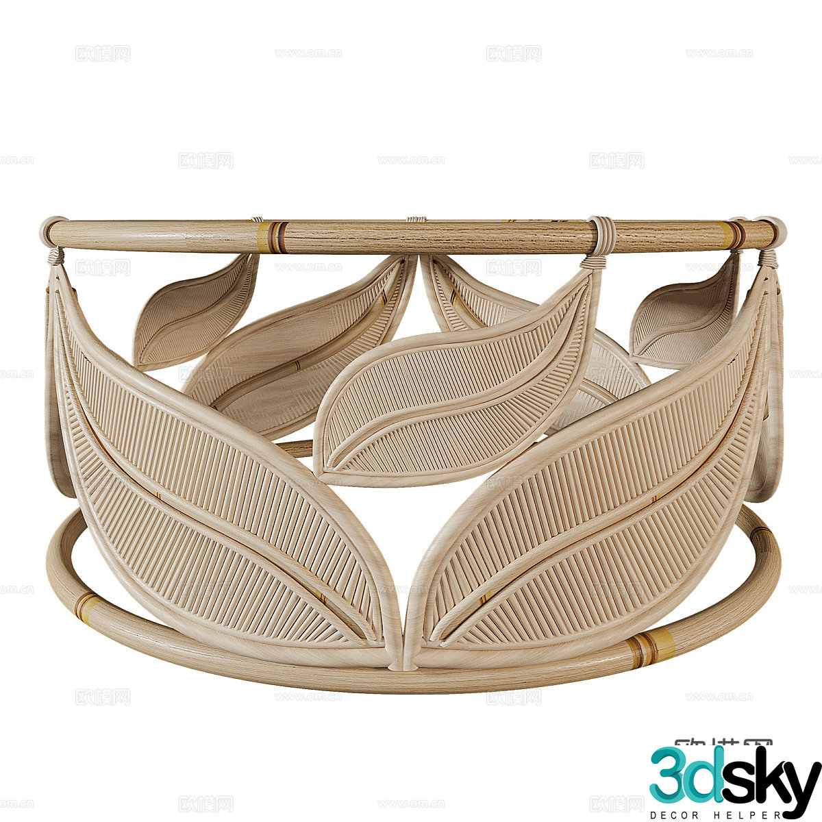 New Chinese Lupine Rattan coffee table 3D model