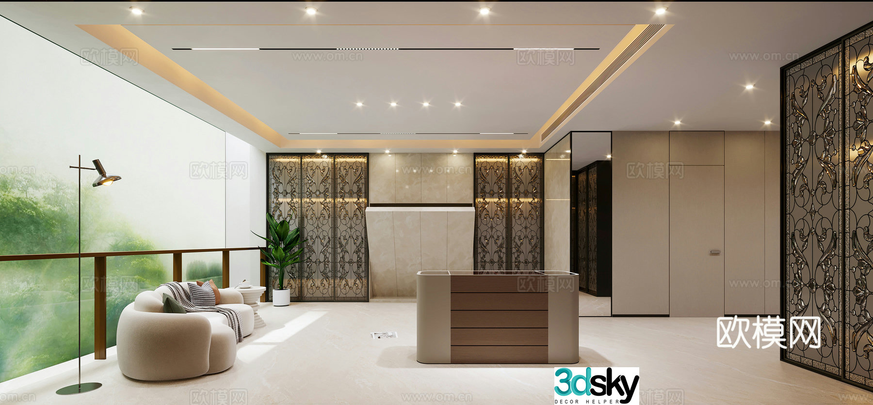 Light luxury cloakroom Folding bed Jewelry cabinet Negative first floor cloakroom Modern Italian cloakroom 3D model