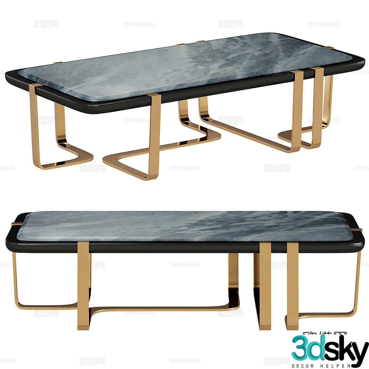 Modern Italian light luxury coffee table 3D model