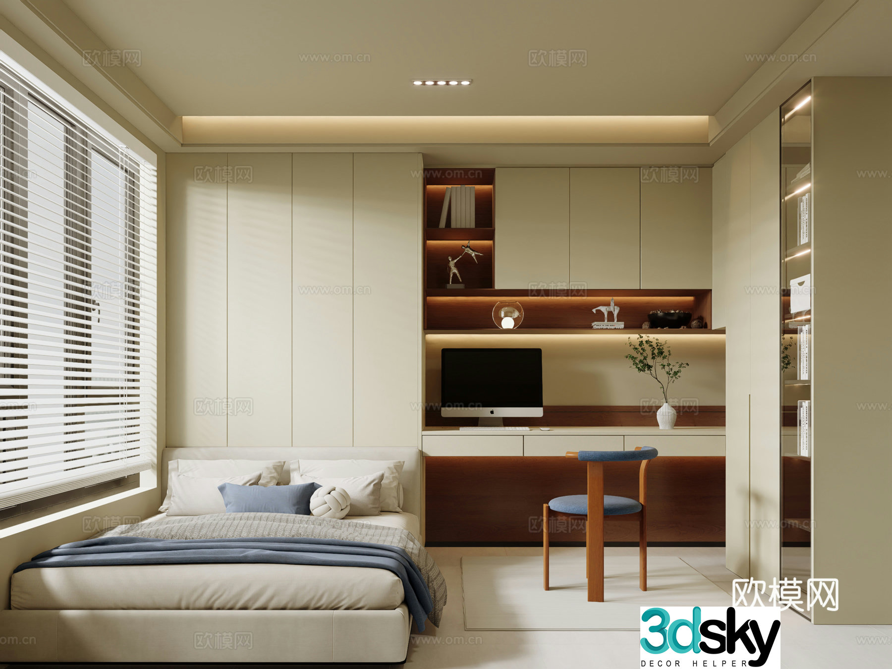Middle-aged tatami bedroom second bedroom 3D model