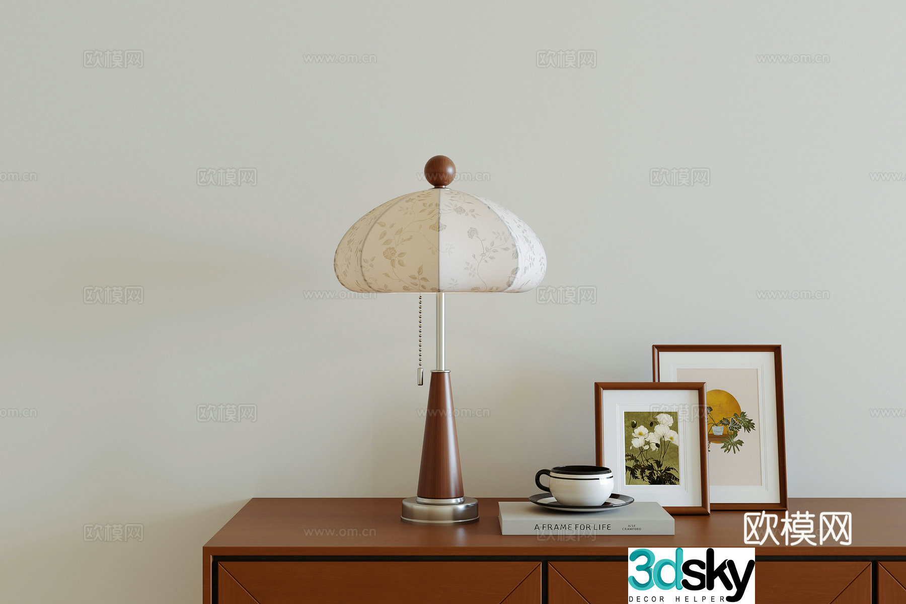 Modern medieval style table lamp 3d model