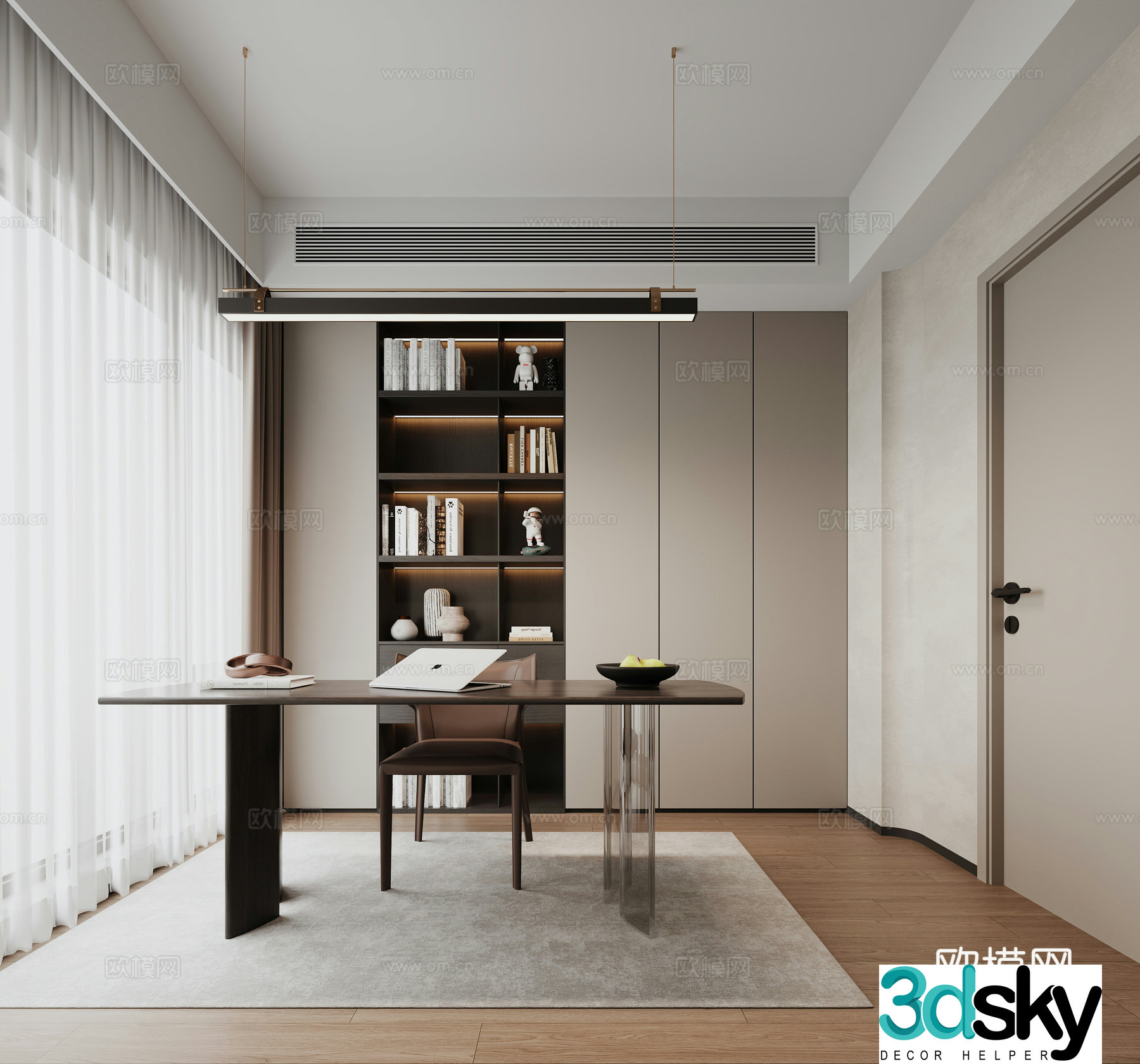 Modern study 3d model