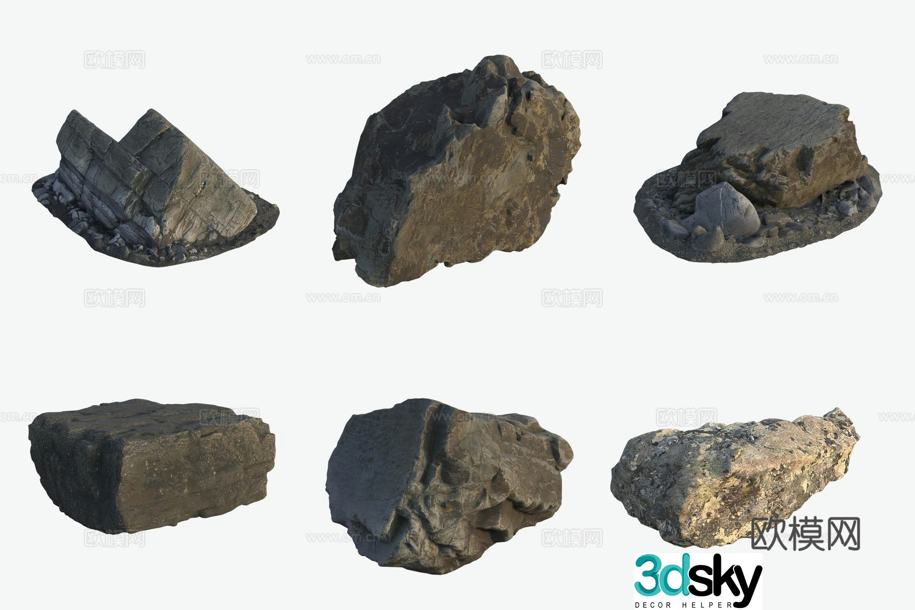 Big rocks by the sea 3d model