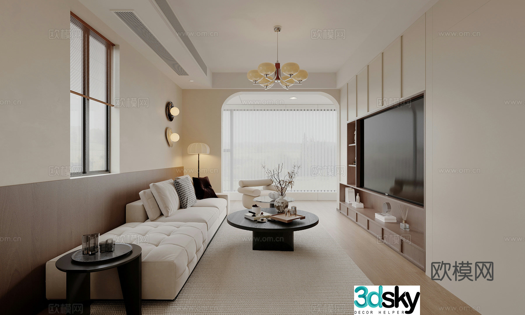 3D model of medieval style living room restaurant