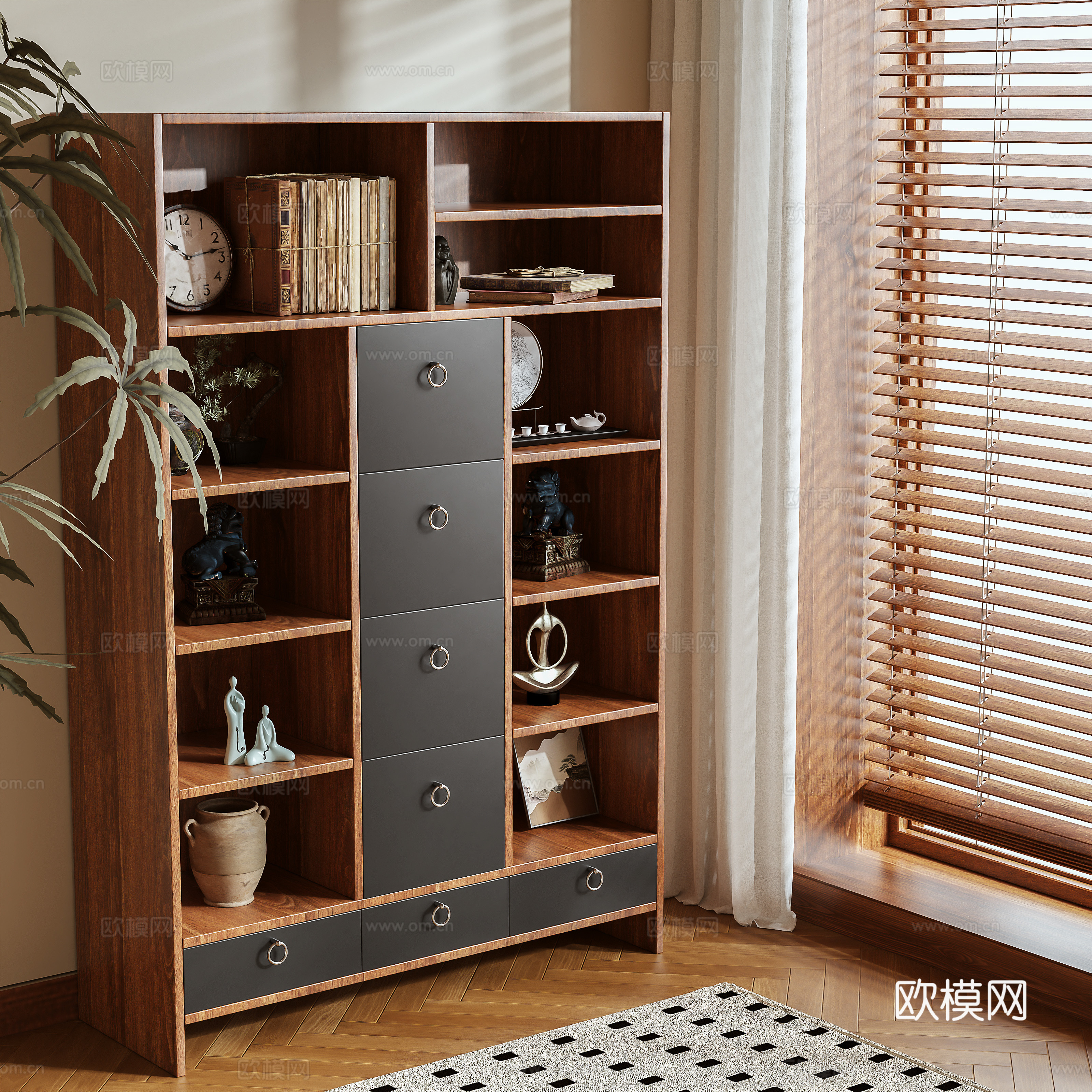 New Chinese style 3D model of Bo Gu shelf