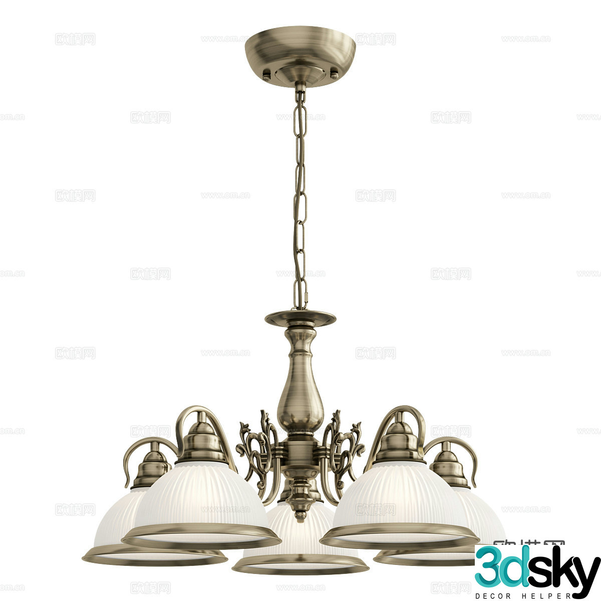 Simple European chandeliers classical chandeliers retro chandeliers metal chandeliers dining chandeliers living room chandeliers 3D model