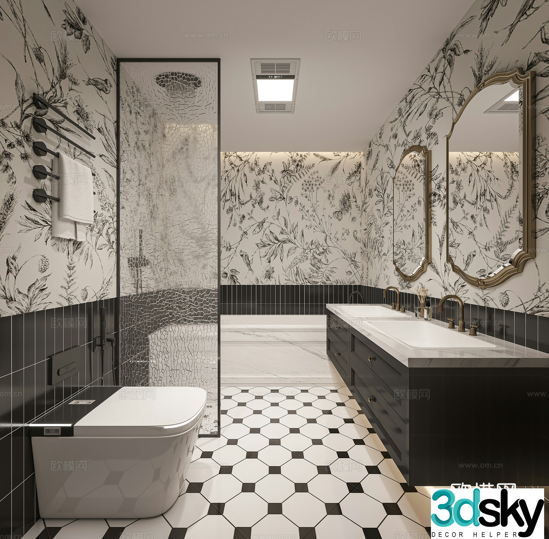 French bathroom 3d model