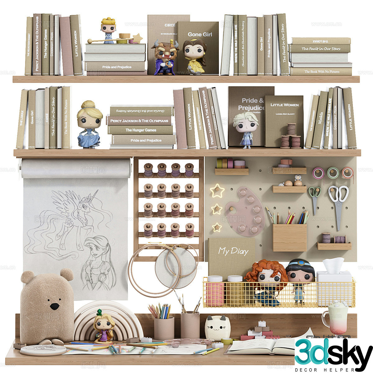 Children’s Jewelry Toys Painting Desktop Decoration 3D Model