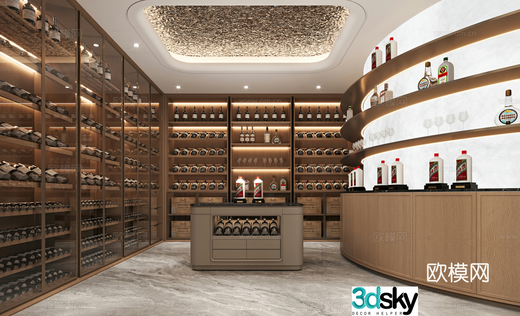 Modern wine cellar 3d model