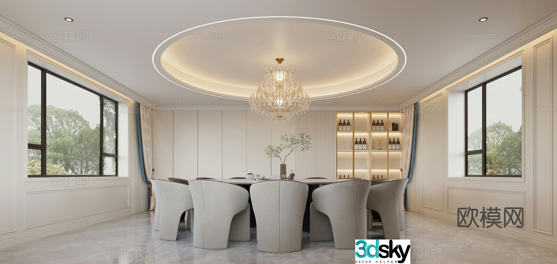 American restaurant 3d model
