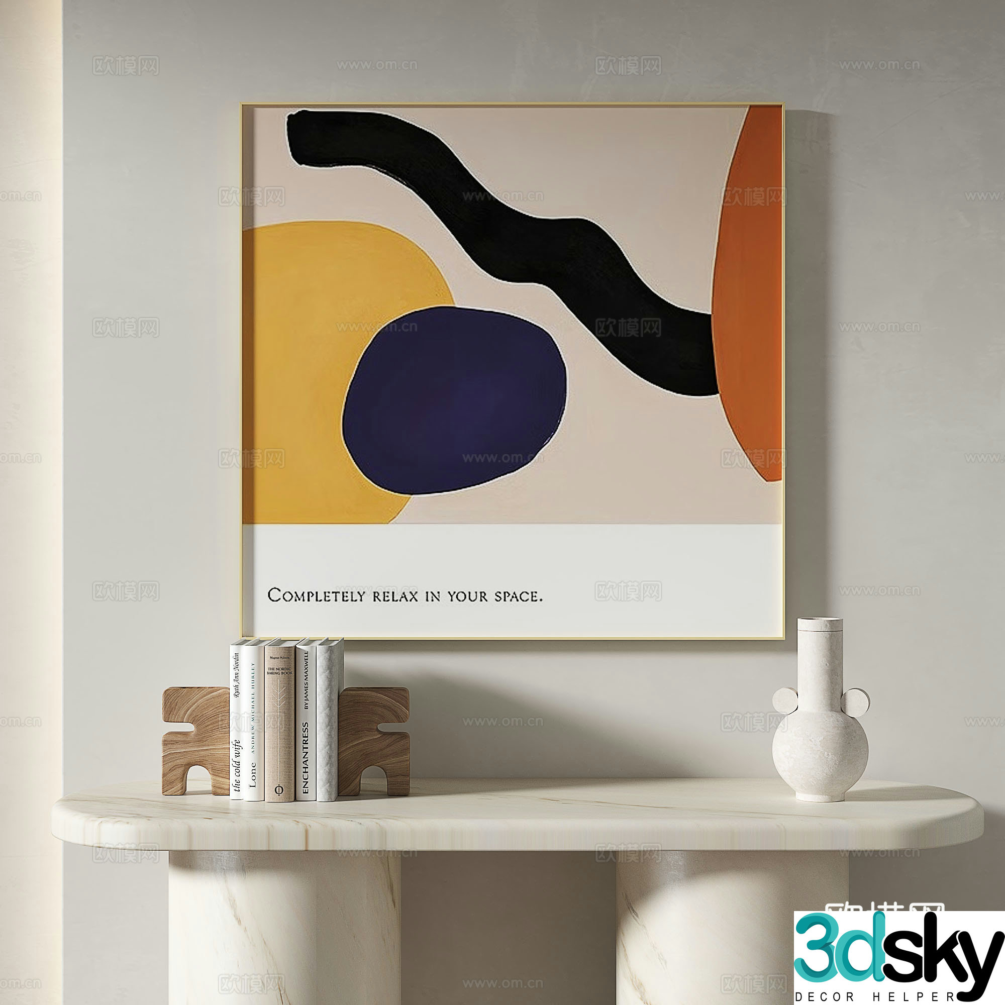 Modern simple decorative painting 3d model