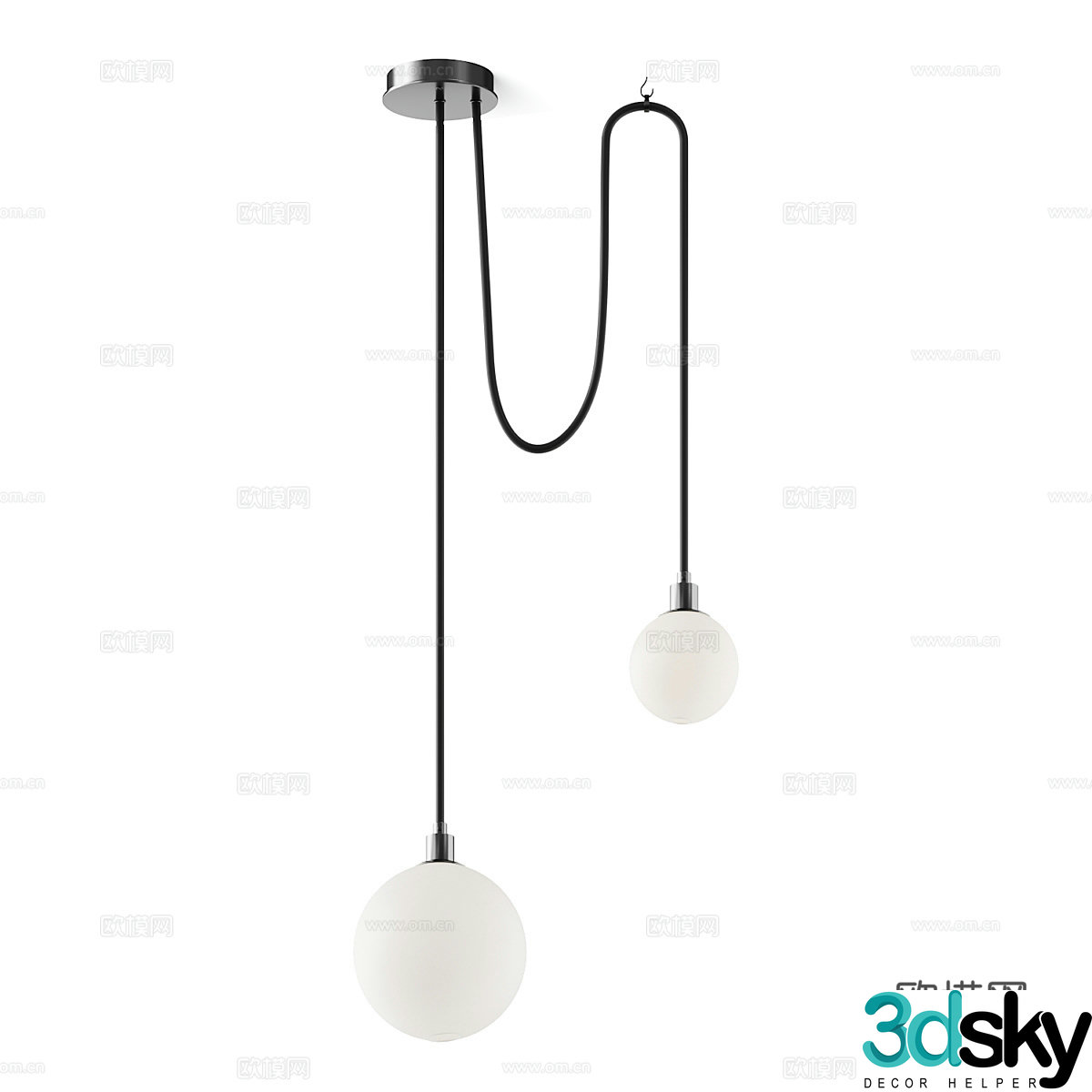 Italian minimalist decorative chandelier 3d model