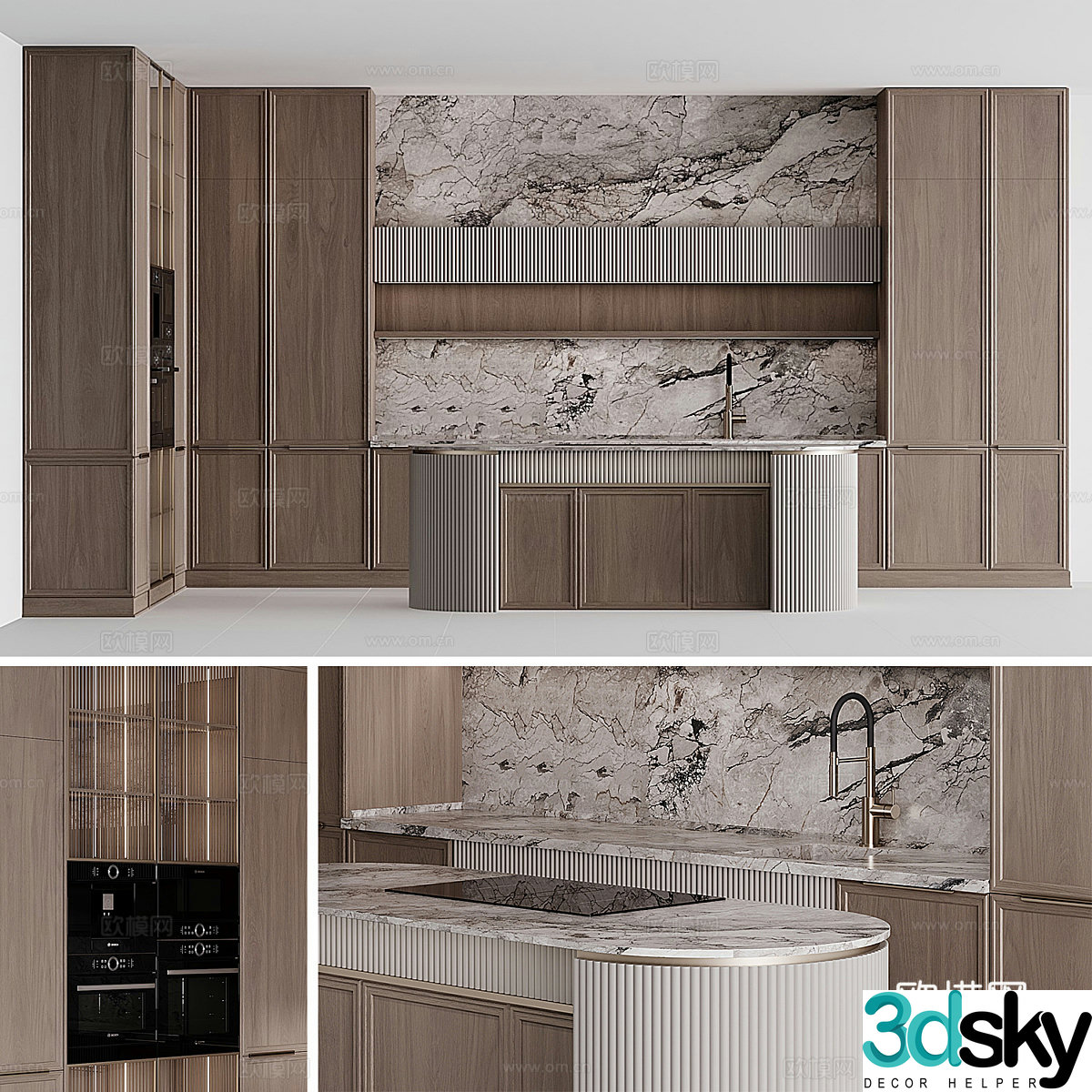 New Chinese style light luxury cabinet 3D model