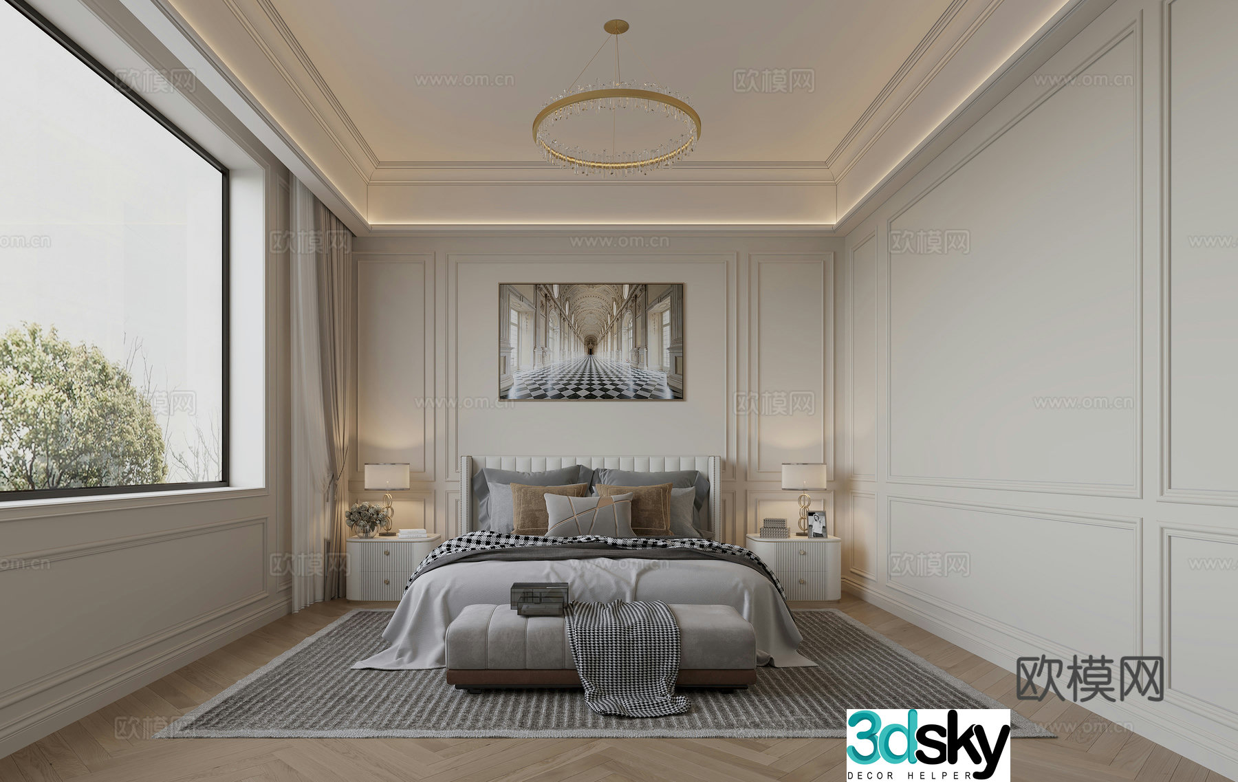 American bedroom 3d model