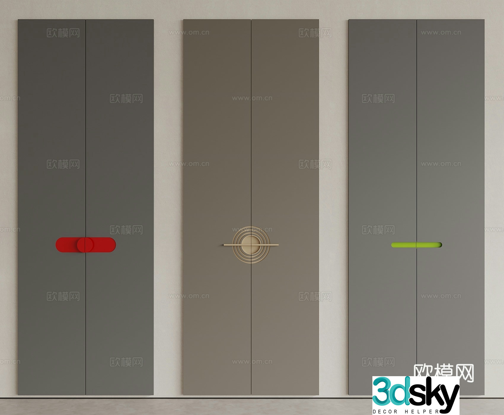 Modern cabinet door door panel 3d model