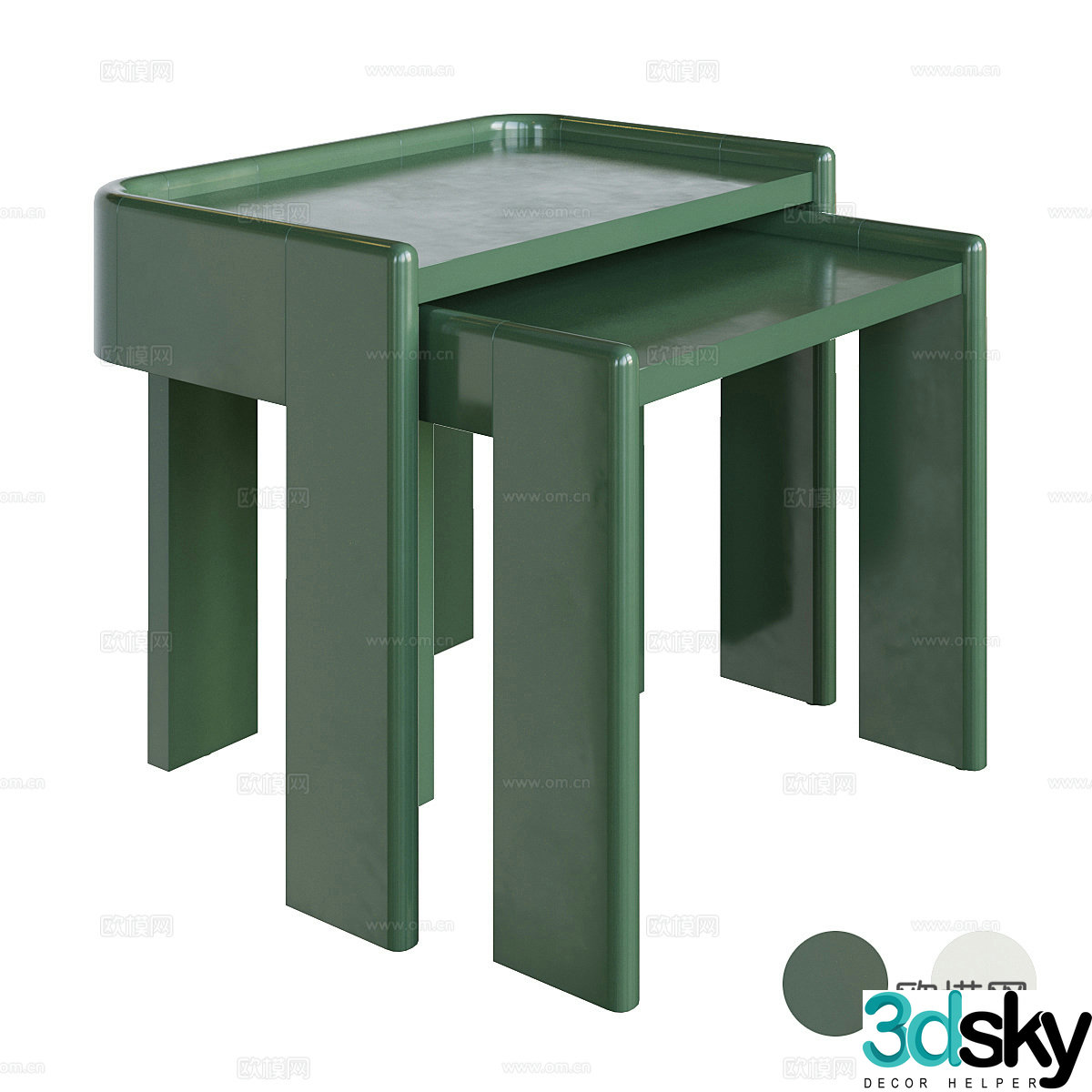 Modern creamy nightstand 3d model