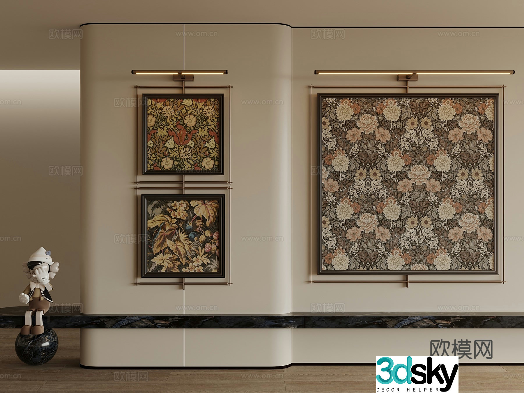 French medieval hanging paintings decorative paintings hanging paintings picture frames living room hanging paintings 3D model