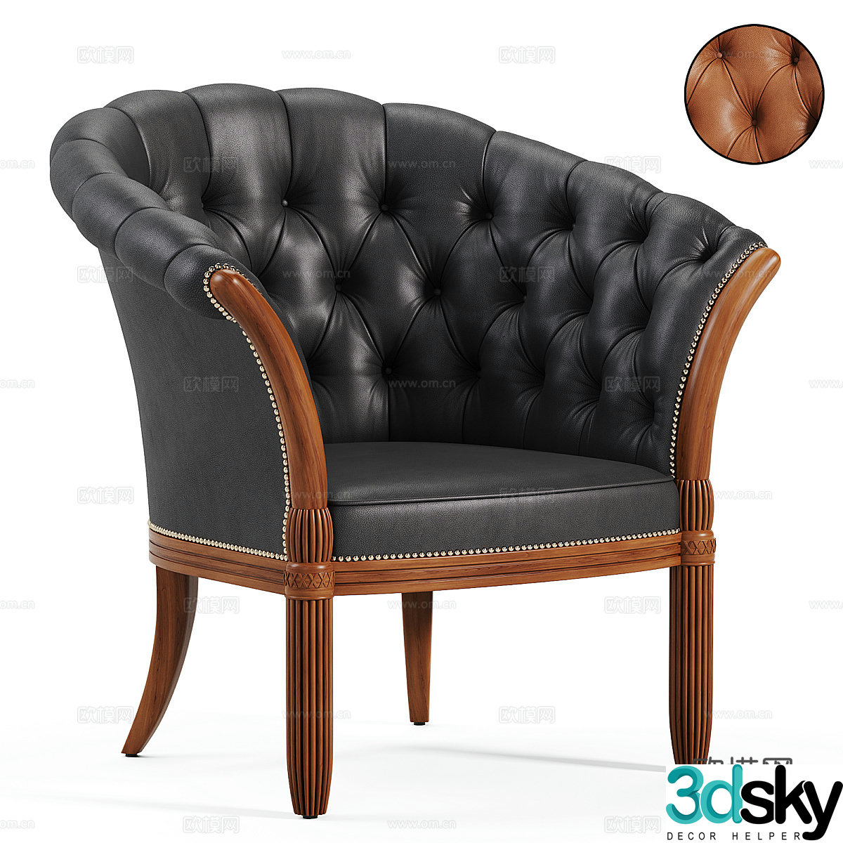 American Augusto armchair 3d model