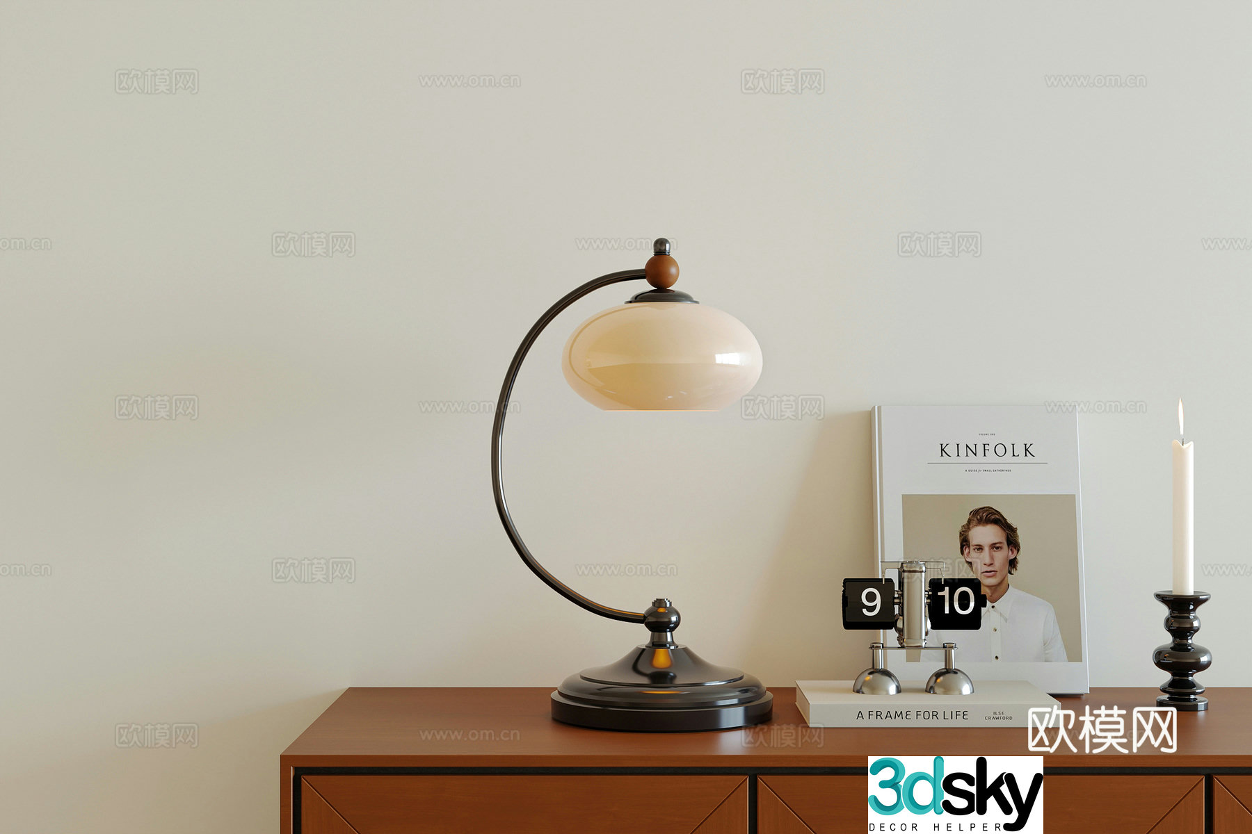 Modern medieval style table lamp decorative ornaments 3D model