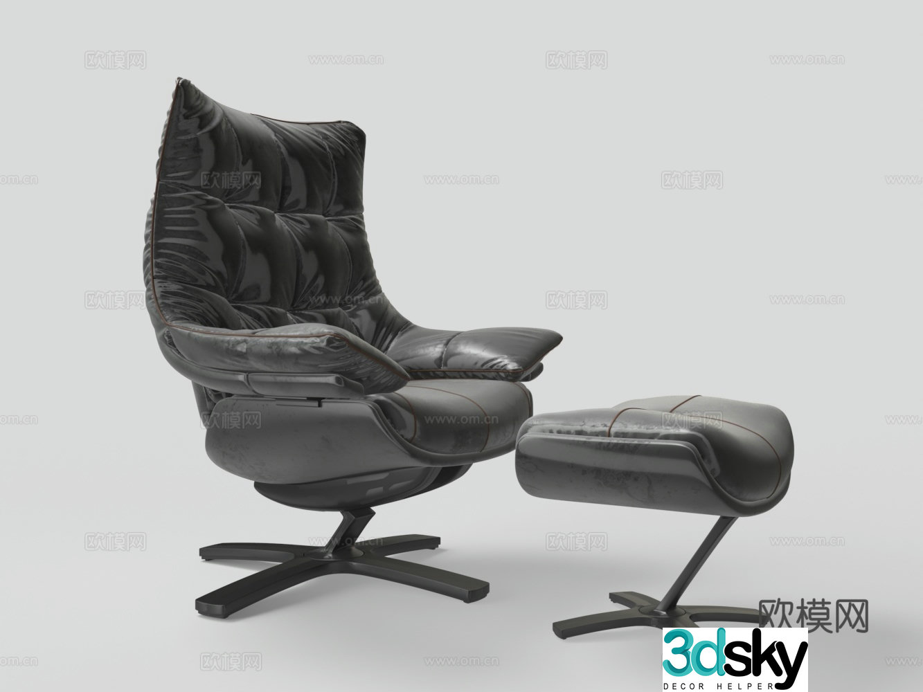 Single sofa computer chair recliner 3d model