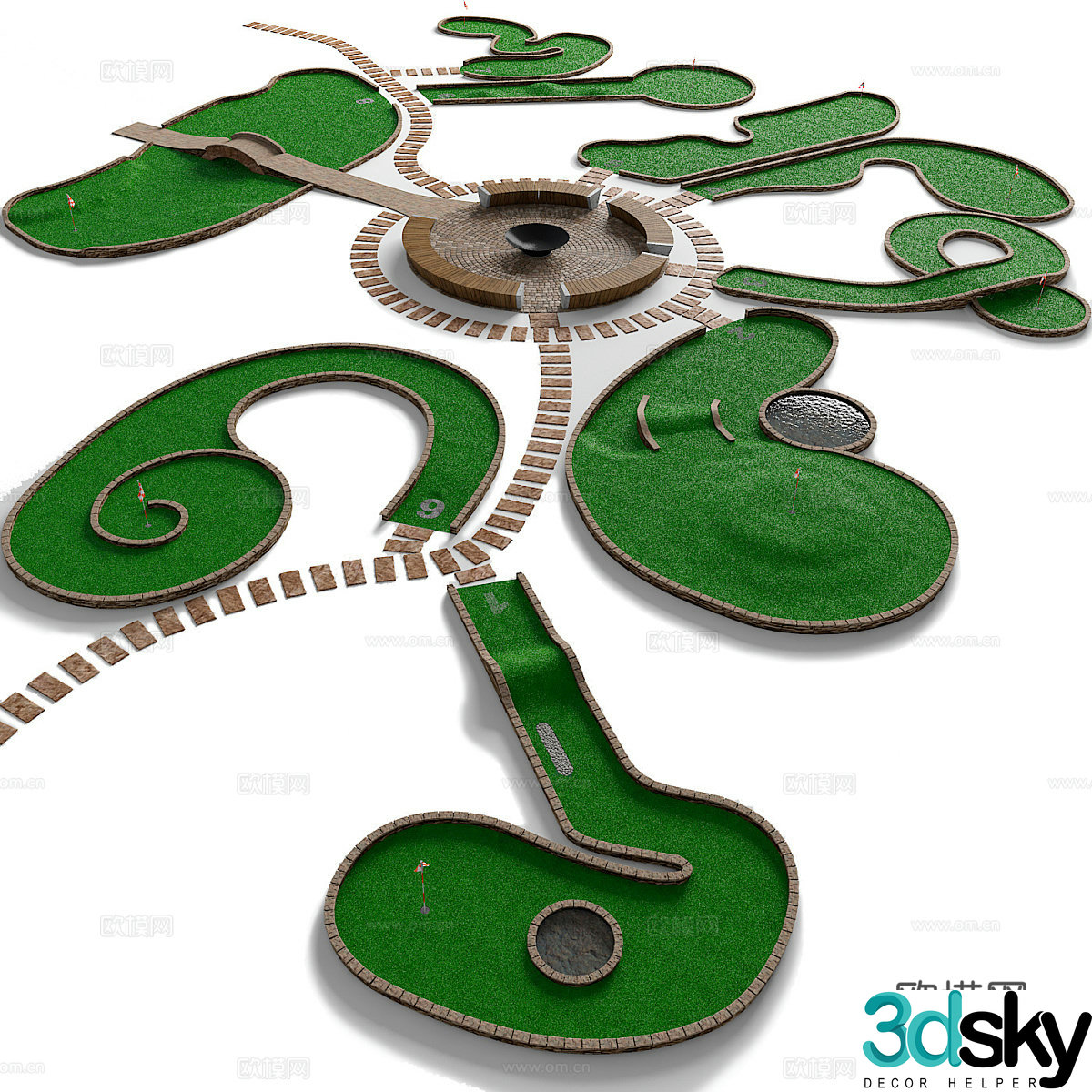 Golf course 3d model