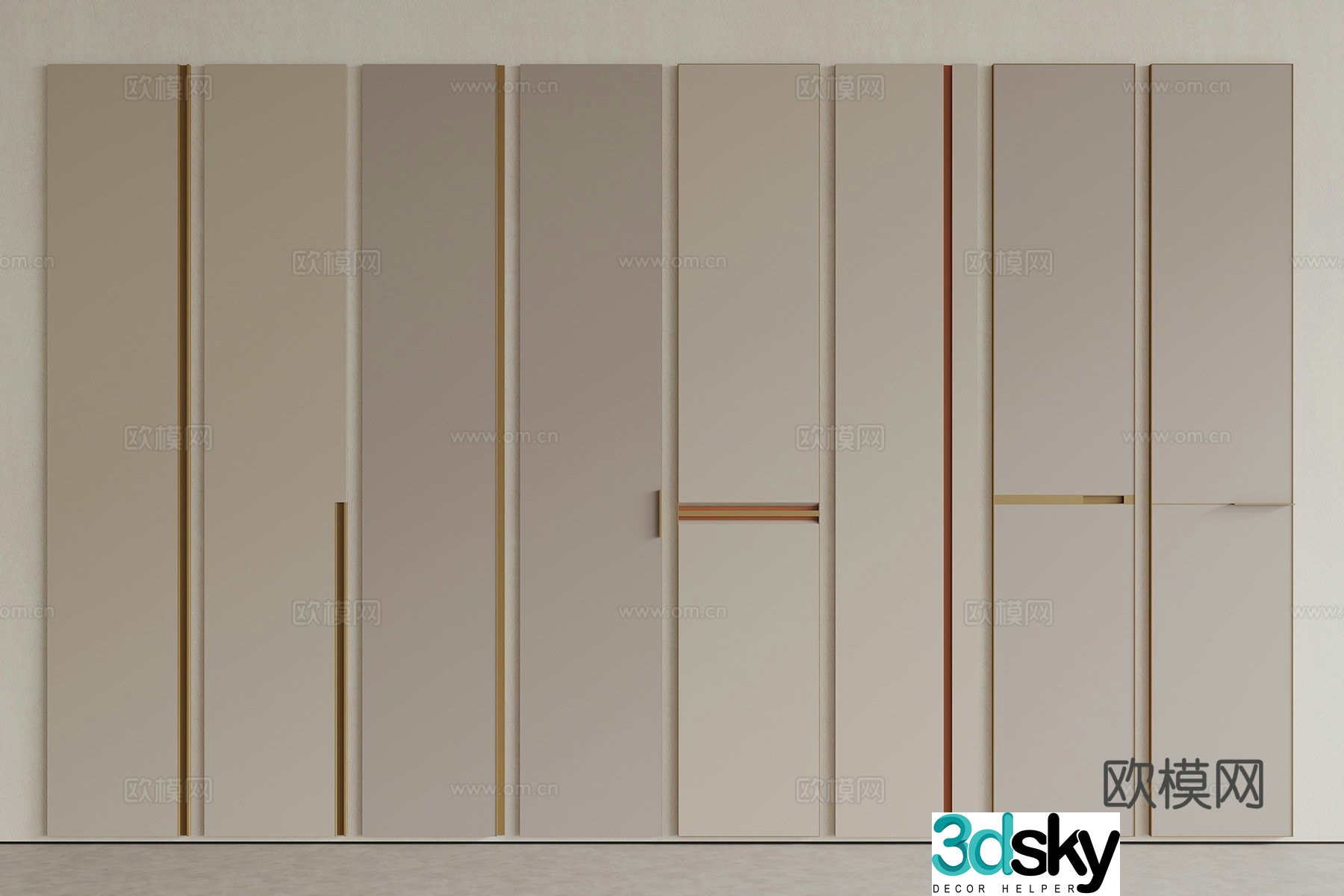 Modern cabinet door door panel 3d model