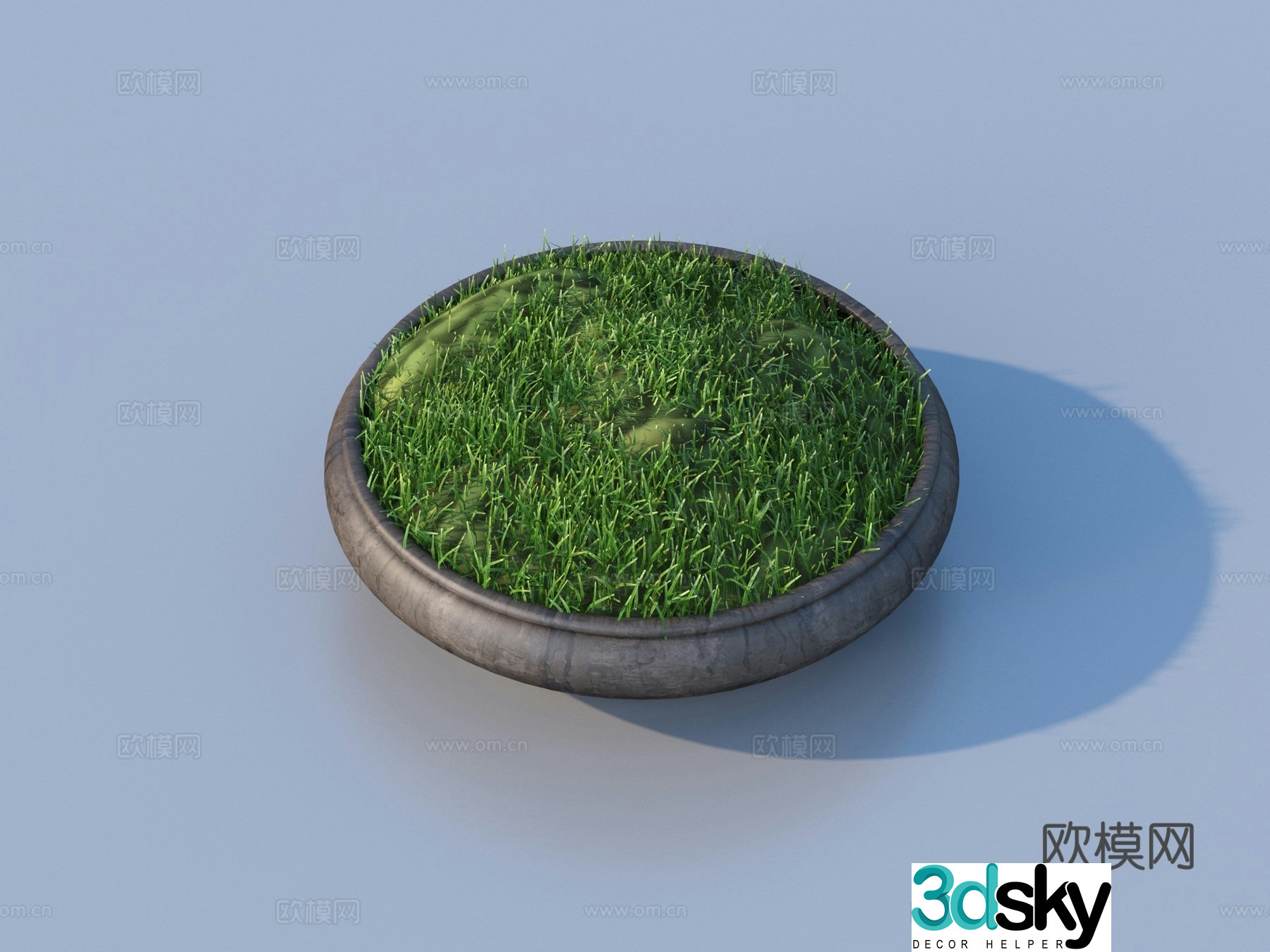 Bonsai Moss Bonsai Flowerpot Pot Plant Green Plant Plant 3D Model