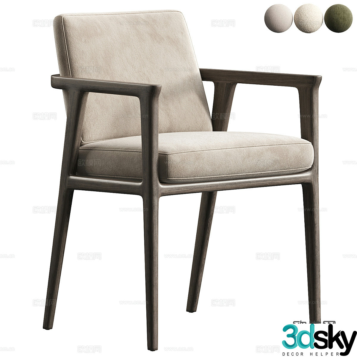 New Chinese Zio Dining Chair 3D Model
