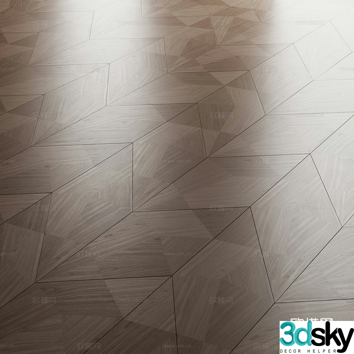 New Chinese style parquet wood floor 3D model
