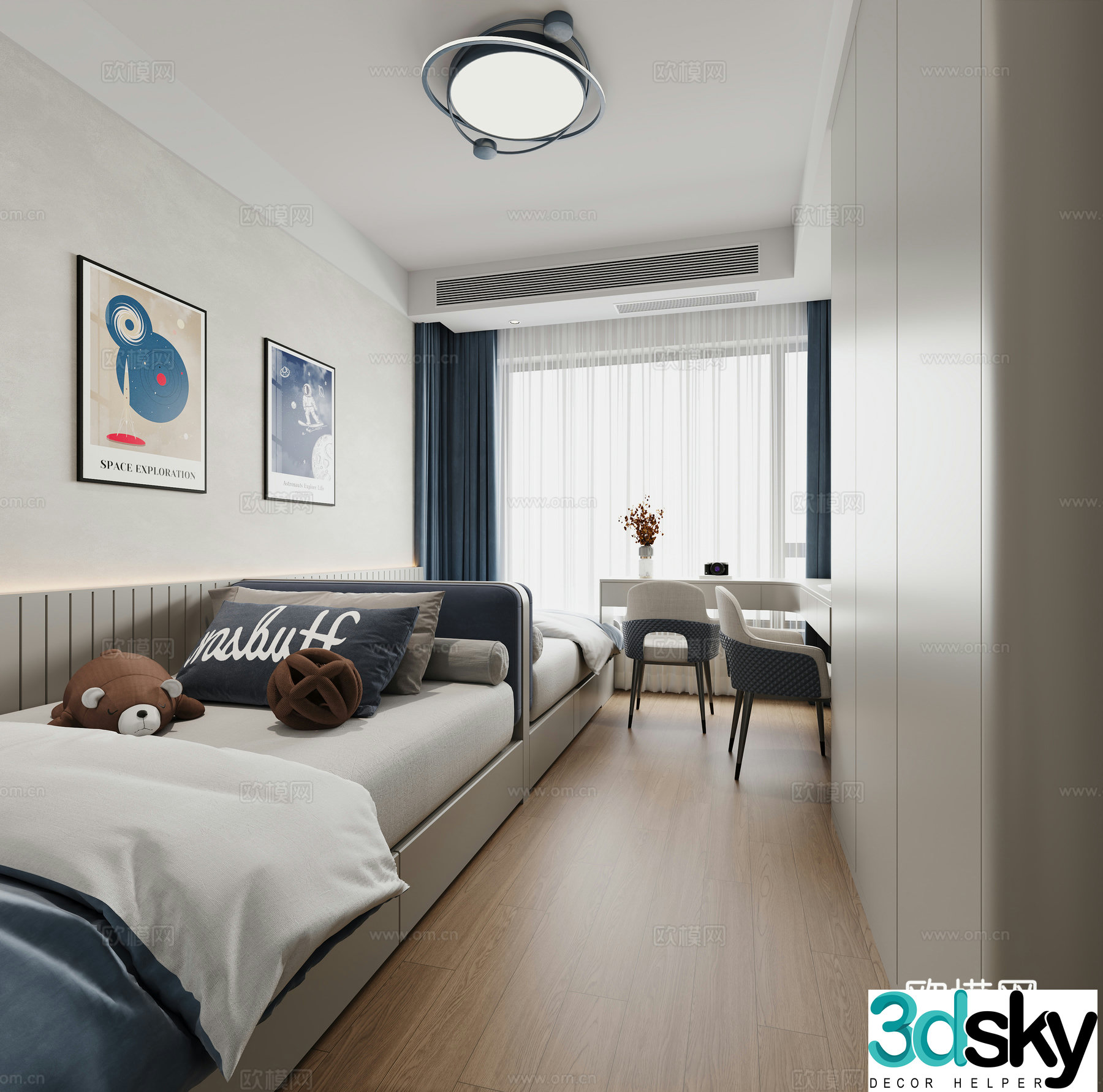 Modern bedroom Double bed bedroom 3d model