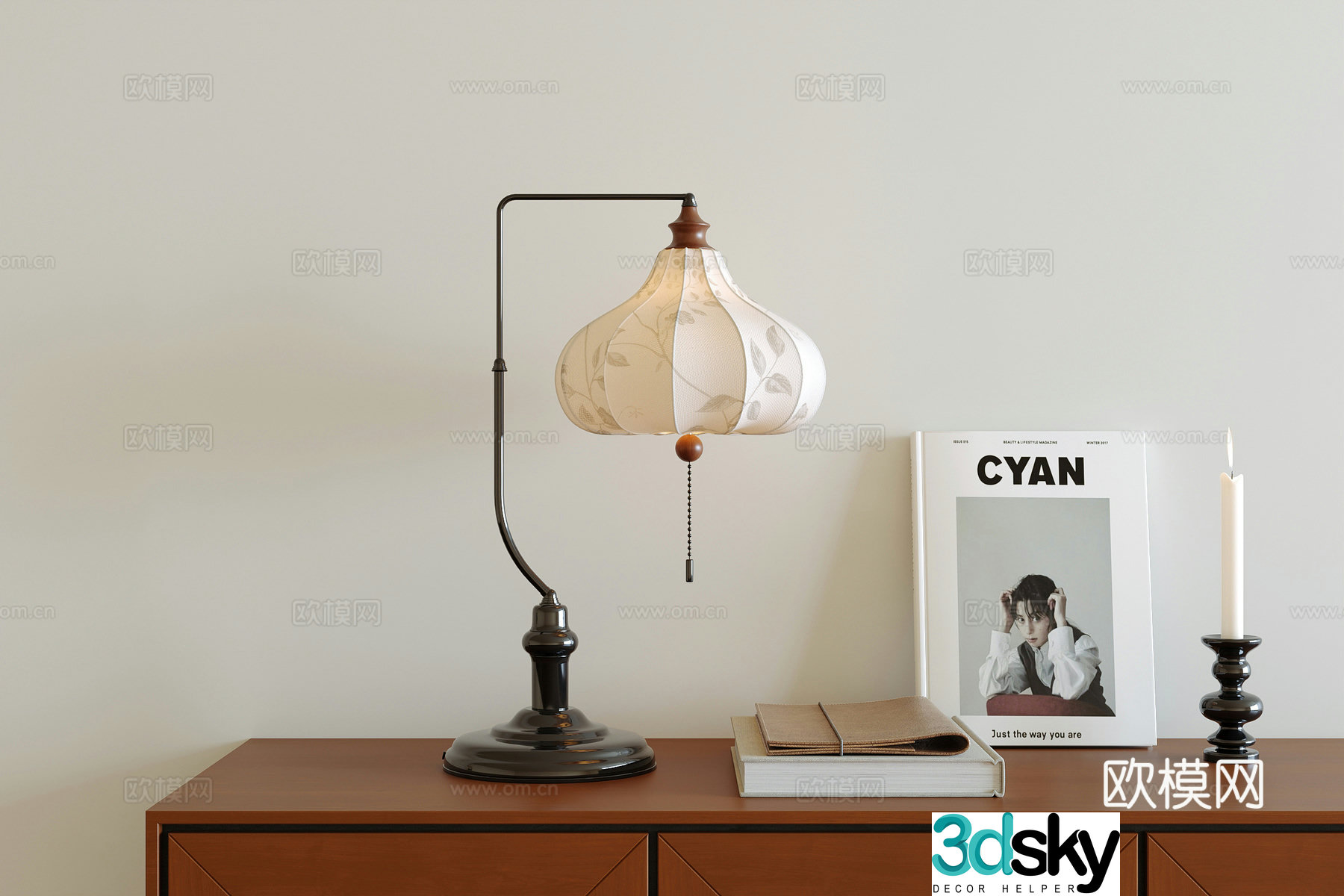 French medieval style lamp decorative ornaments 3D model